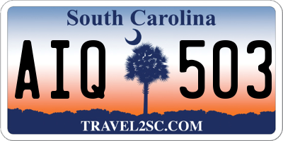 SC license plate AIQ503