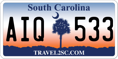 SC license plate AIQ533