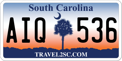 SC license plate AIQ536