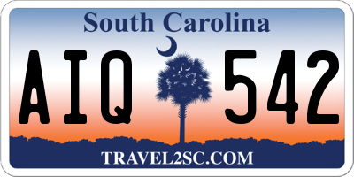 SC license plate AIQ542