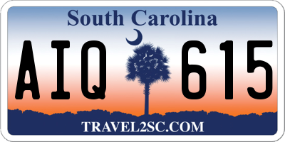 SC license plate AIQ615