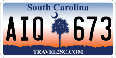 SC license plate AIQ673