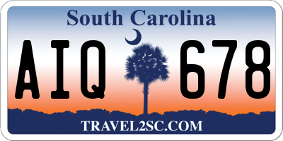 SC license plate AIQ678