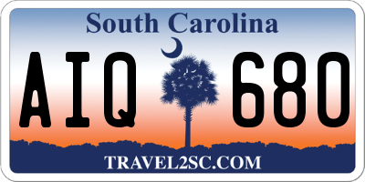 SC license plate AIQ680