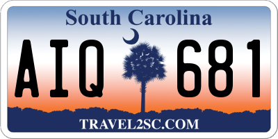 SC license plate AIQ681