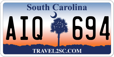 SC license plate AIQ694