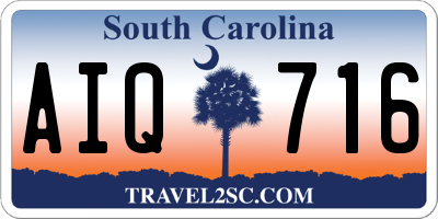 SC license plate AIQ716