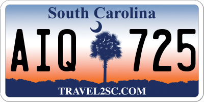 SC license plate AIQ725