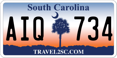SC license plate AIQ734