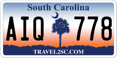 SC license plate AIQ778