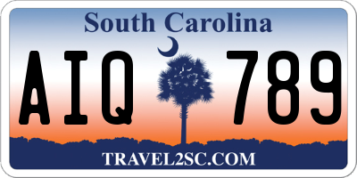 SC license plate AIQ789