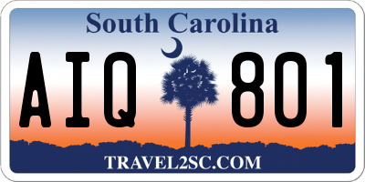 SC license plate AIQ801