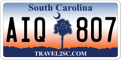 SC license plate AIQ807
