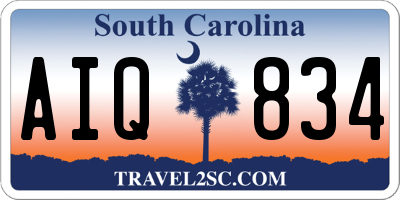 SC license plate AIQ834