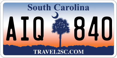 SC license plate AIQ840