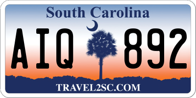 SC license plate AIQ892