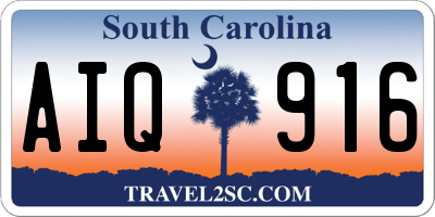 SC license plate AIQ916