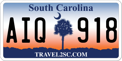 SC license plate AIQ918