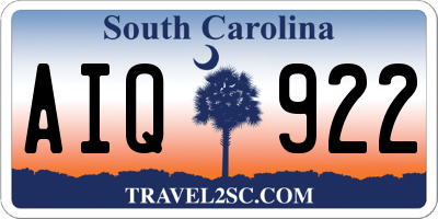 SC license plate AIQ922
