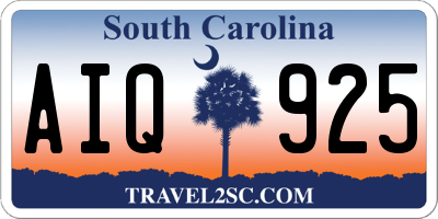 SC license plate AIQ925