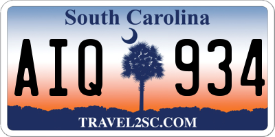 SC license plate AIQ934