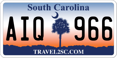 SC license plate AIQ966