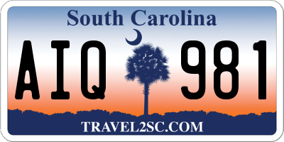 SC license plate AIQ981