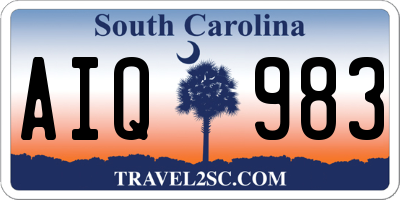 SC license plate AIQ983