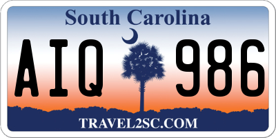 SC license plate AIQ986