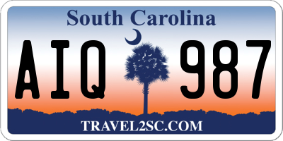 SC license plate AIQ987