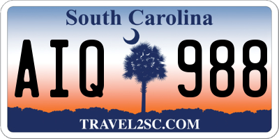 SC license plate AIQ988