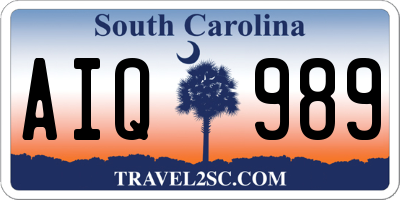 SC license plate AIQ989
