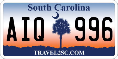 SC license plate AIQ996