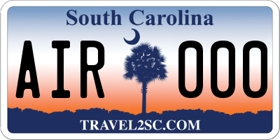 SC license plate AIR000