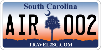 SC license plate AIR002