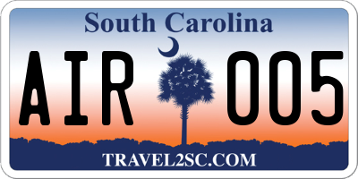SC license plate AIR005