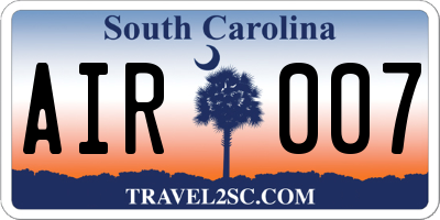 SC license plate AIR007