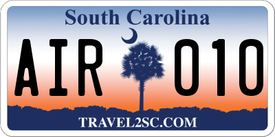 SC license plate AIR010