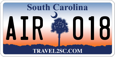 SC license plate AIR018
