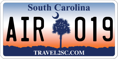 SC license plate AIR019