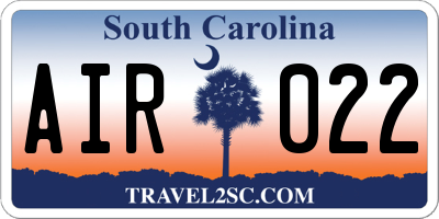 SC license plate AIR022