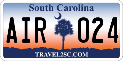 SC license plate AIR024
