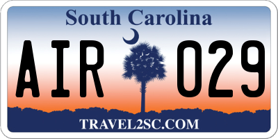 SC license plate AIR029