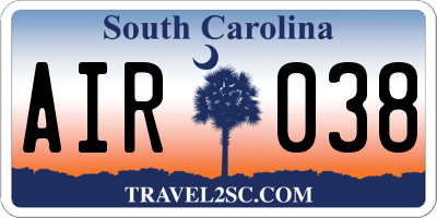 SC license plate AIR038