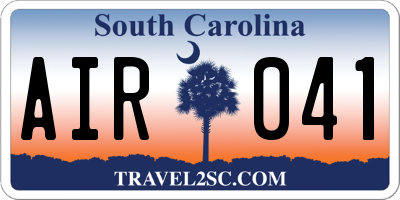 SC license plate AIR041