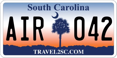 SC license plate AIR042