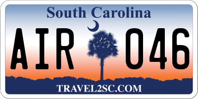 SC license plate AIR046