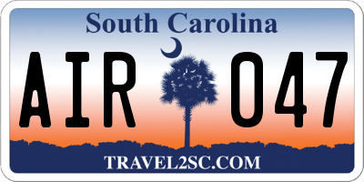 SC license plate AIR047