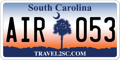 SC license plate AIR053