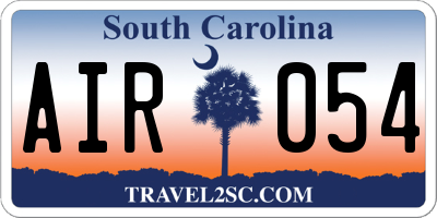 SC license plate AIR054